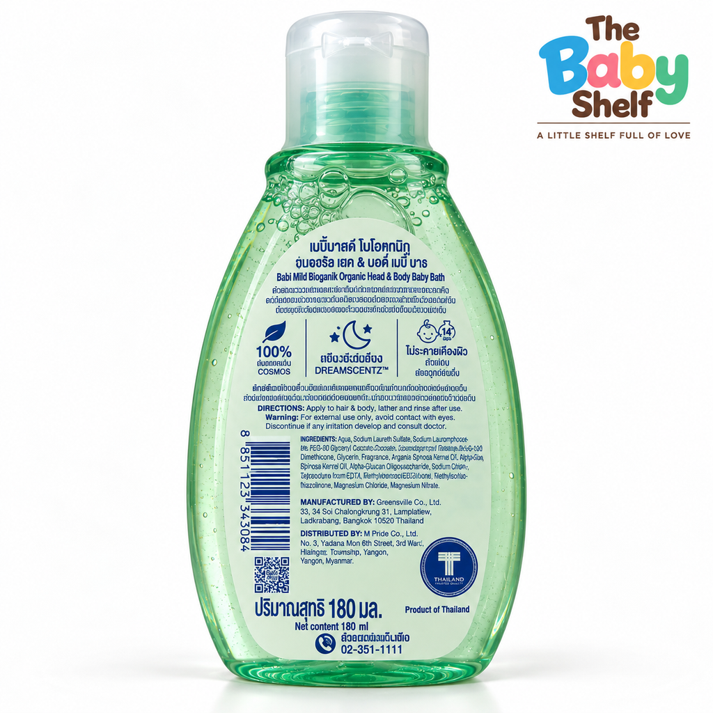 Babi Mild Bioganik Organic Natural Head & Body Baby Bath – 180ml