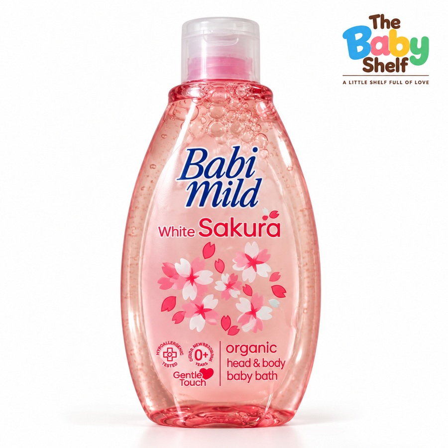 Babi Mild White Sakura Organic Head & Body Baby Bath-180ml