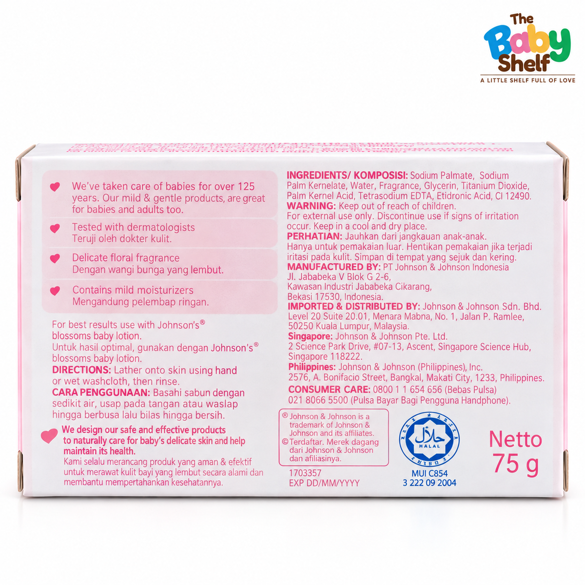 Johnson’s Blossoms Baby Soap 75g – Indonesia