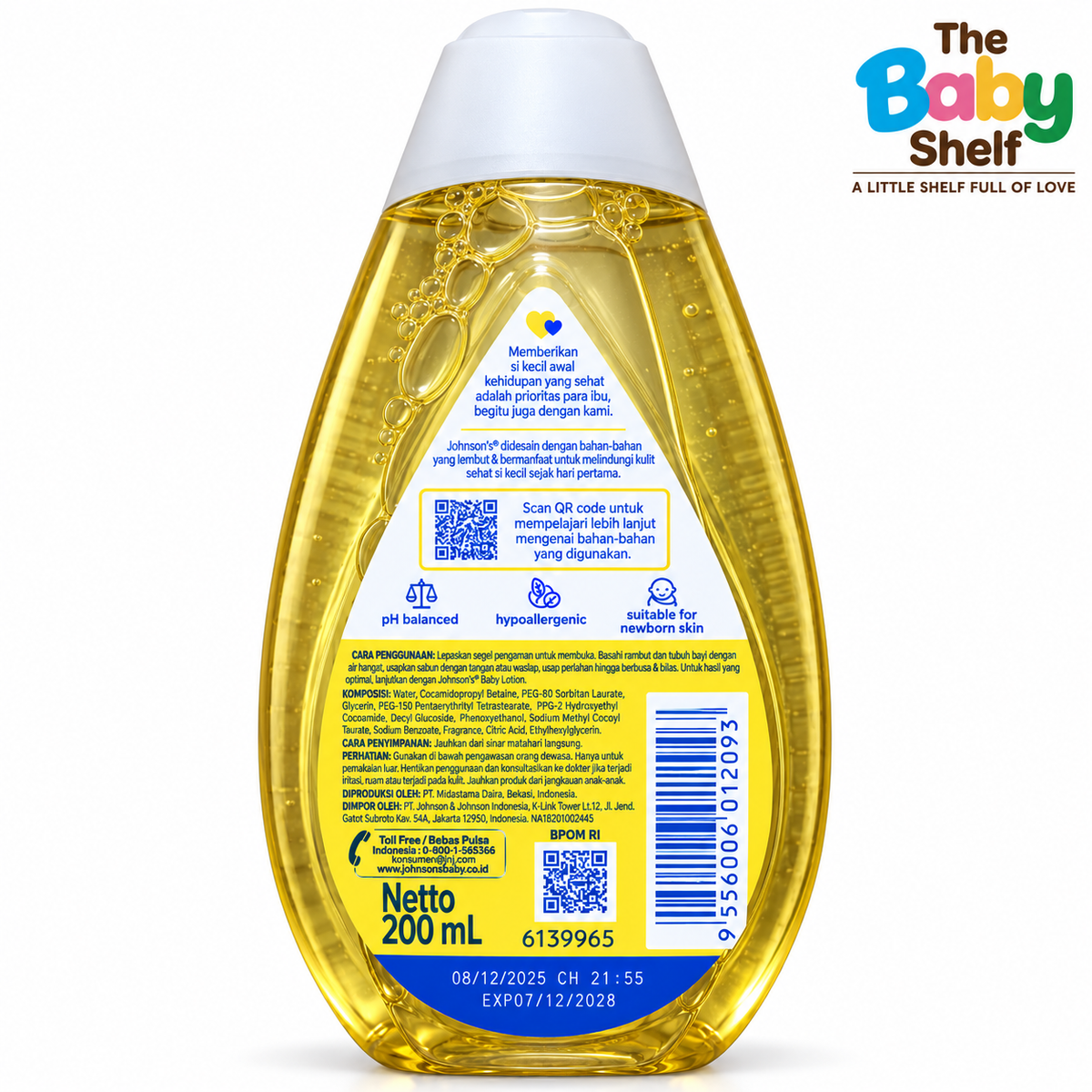 Johnson’s Top-to-Toe Hair & Body Baby Bath 200ml.