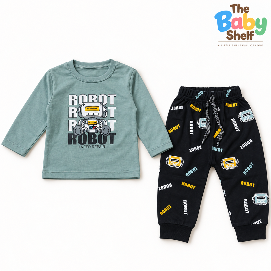 Robot Printed 2-Piece Outfit