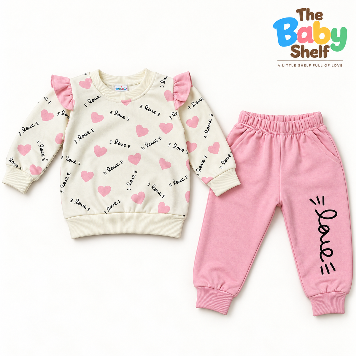Love Hearts Baby Girls 2-Piece Outfit